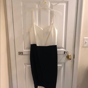 Worn Once, white and navy blue summer dress